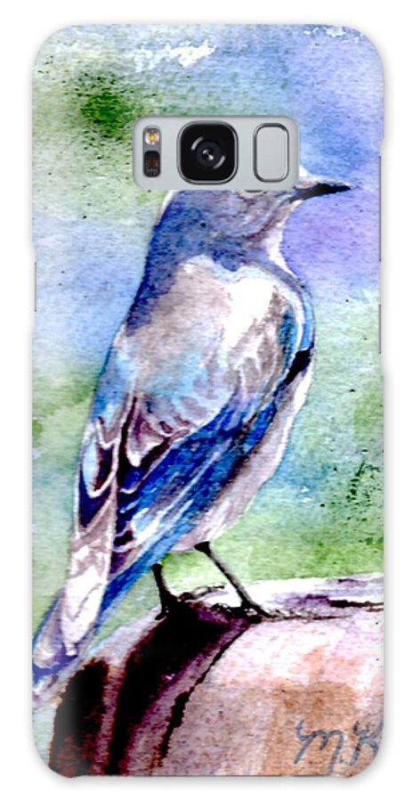 Bird Galaxy S8 Case featuring the painting Firehole Bridge Bluebird - Female by Marsha Karle