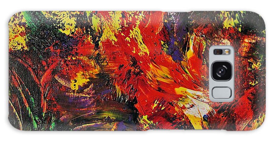 Abstract Galaxy S8 Case featuring the painting Fireworks by Chani Demuijlder