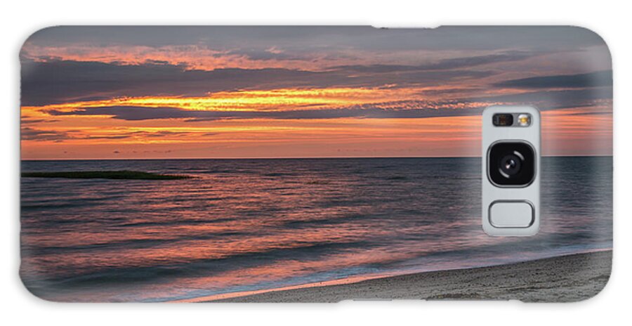 Beach Galaxy Case featuring the photograph First Encounter Beach Sunset 2 by Jen Manganello