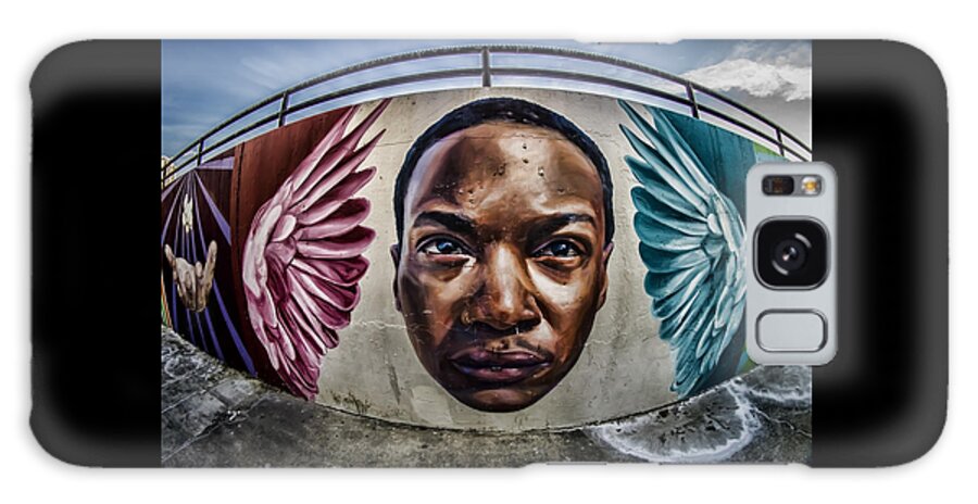 Mural Galaxy Case featuring the photograph Fisheye view of striking outdoor mural by Sven Brogren