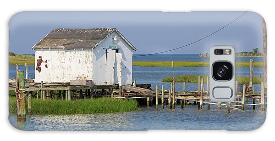 Fishing Huts Galaxy Case featuring the photograph Fishing shanty on Tangier Island in Chesapeake Bay by Louise Heusinkveld