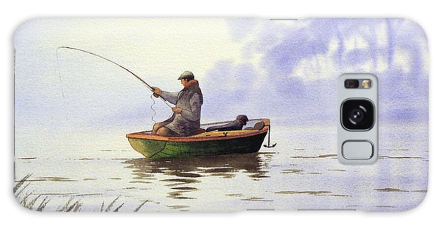 Fishing Galaxy Case featuring the painting Fishing With A Loyal Friend by Bill Holkham