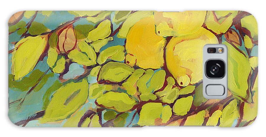 Lemon Galaxy Case featuring the painting Five Lemons by Jennifer Lommers