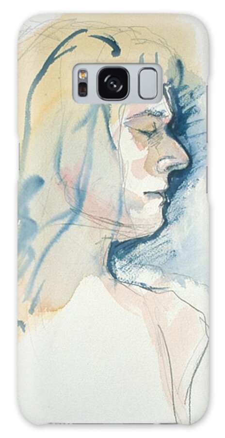Headshot Galaxy Case featuring the painting Five minute profile by Barbara Pease
