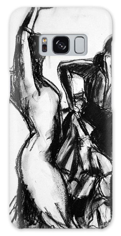 Flamenco Sketch Galaxy Case featuring the drawing Flamenco Sketch 1 by Mona Edulesco