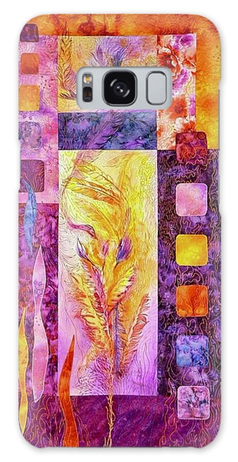 Feathers Printed On Cotton Fabrics Galaxy S8 Case featuring the tapestry - textile Flaming Feathers by Pat Dolan