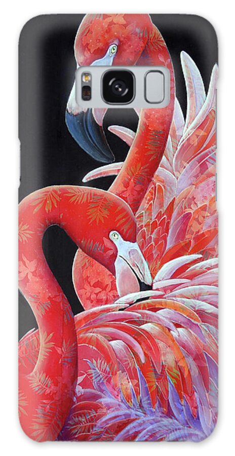 Flamingo Galaxy Case featuring the painting Flaming Oh x Two by Ande Hall