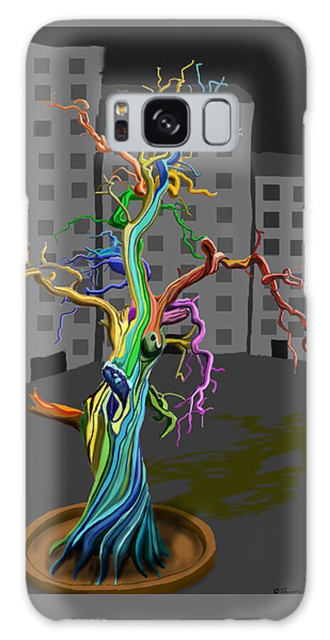 Psychedelic Galaxy S8 Case featuring the painting Flaming tree by ThomasE Jensen
