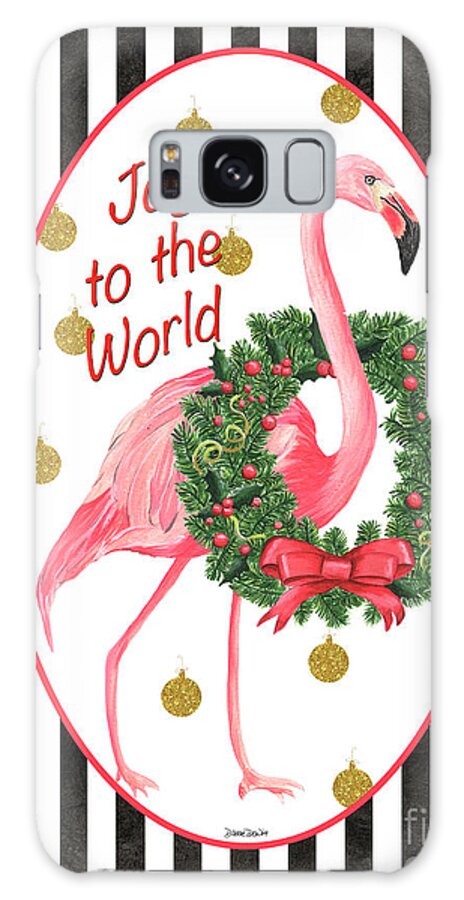 Flamingo Galaxy Case featuring the painting Flamingo Amore 2 by Debbie DeWitt