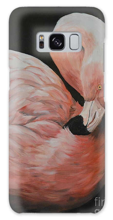 Bird Galaxy Case featuring the painting Flamingo by Charlotte Yealey