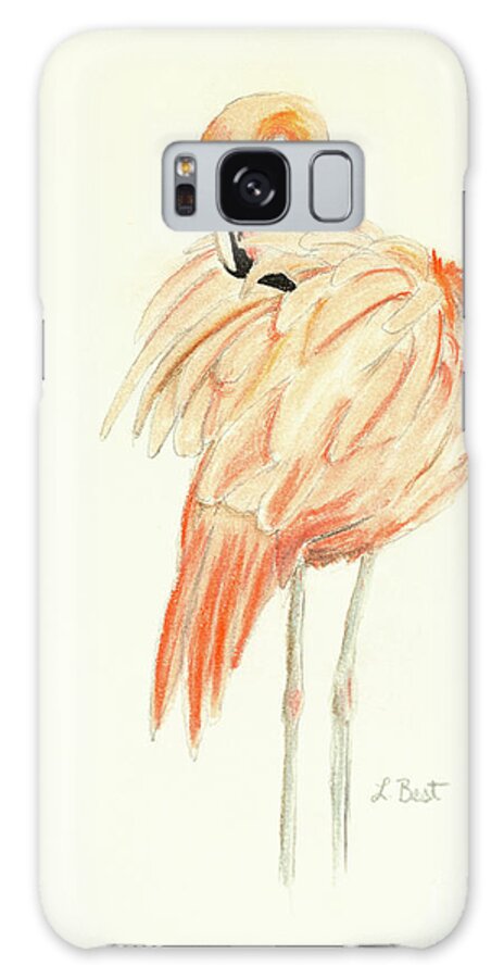 Flamingo Galaxy Case featuring the painting Flamingo by Laurel Best