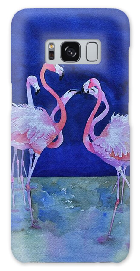 Flamingo Galaxy Case featuring the painting Flamingo Lingo by Celene Terry