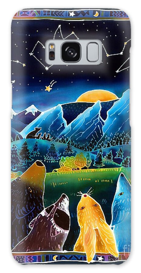 Night Scene Galaxy Case featuring the painting Flatirons Stargazing by Harriet Peck Taylor