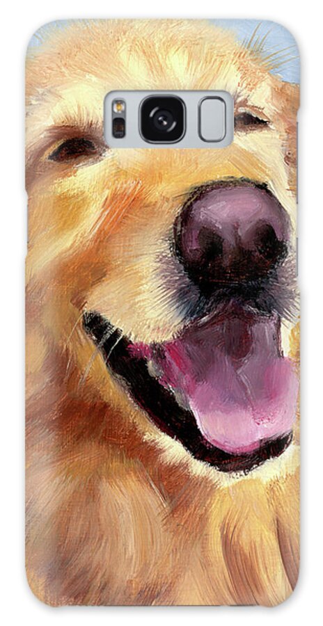 Golden Retriever Galaxy S8 Case featuring the painting Fletcher Laughing by Alice Leggett