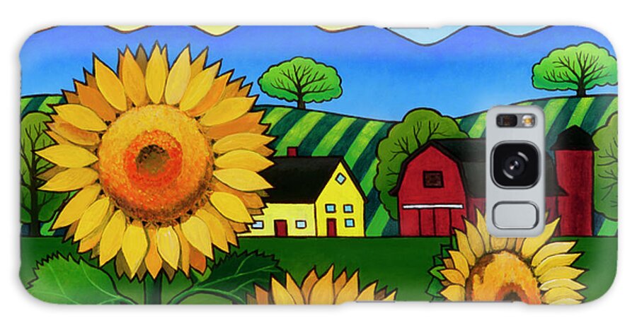Sunflower Galaxy Case featuring the painting Fleur du Soleil by Stacey Neumiller