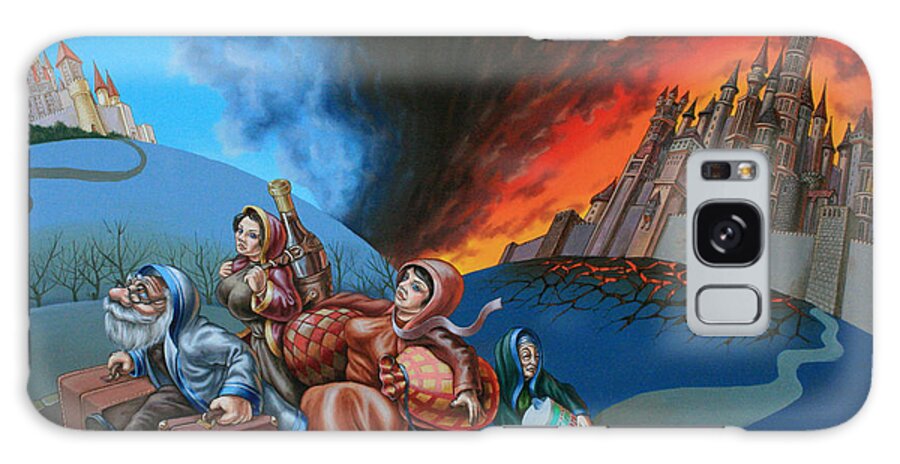 Flight Galaxy S8 Case featuring the painting Flight of Lot out from Sodom by Victor Molev