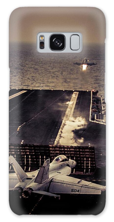 Navy Galaxy Case featuring the photograph Flight Ops by Larkin's Balcony Photography