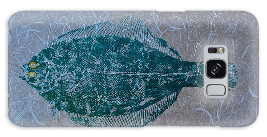 Flounder Galaxy Case featuring the mixed media Flounder - Winter Flounder - Black Back by Jeffrey Canha
