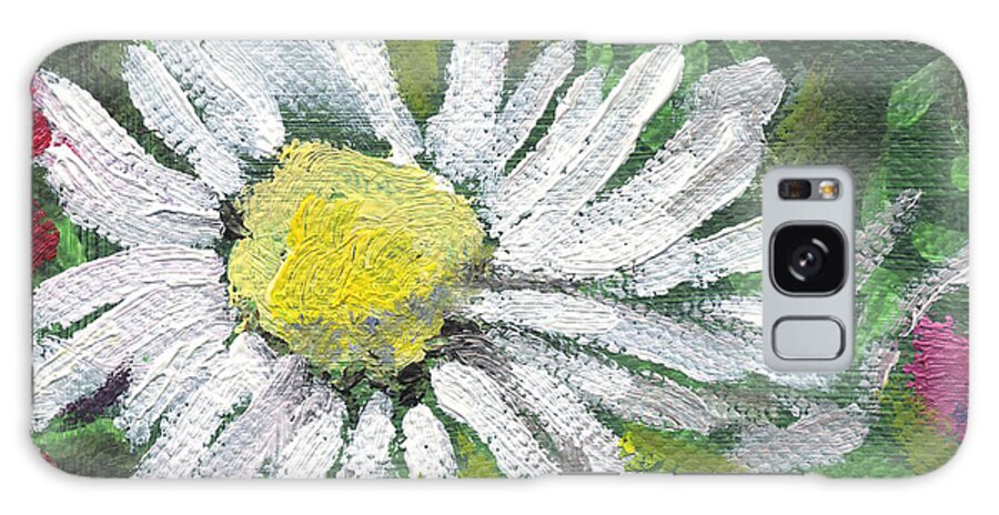  Galaxy Case featuring the painting Flower Daisy by Kathleen Barnes