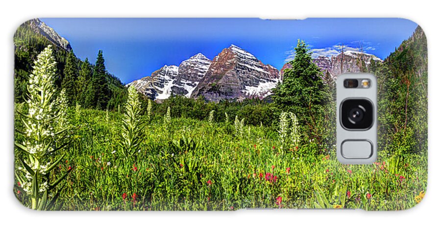 Meadow Galaxy S8 Case featuring the photograph Flower-filled Meadow at Maroon Bells by Jean Hutchison