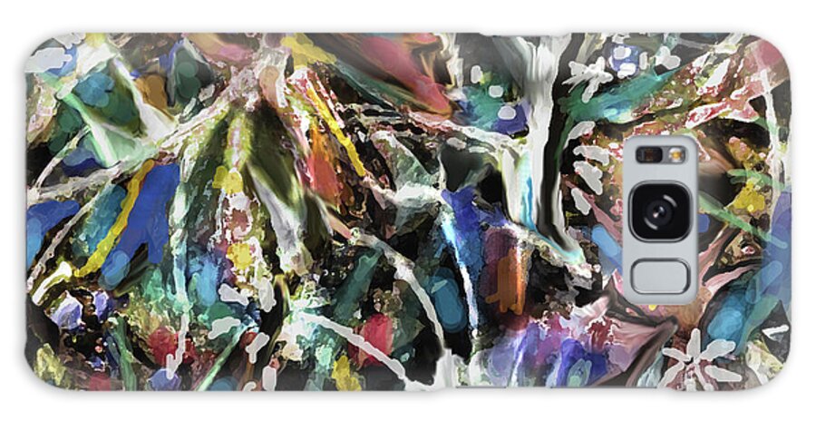 Colorful Abstract Galaxy Case featuring the painting Flower Nebula by Jean Batzell Fitzgerald
