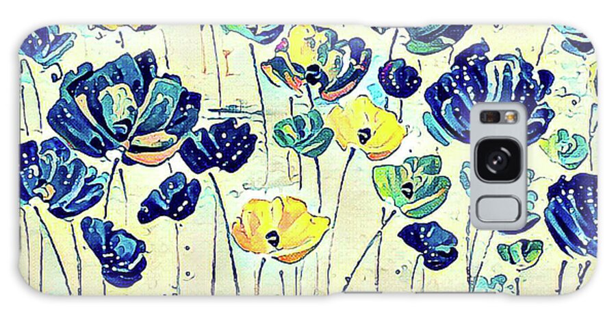 Flowers Galaxy Case featuring the mixed media Flower Stems 10 by Toni Somes