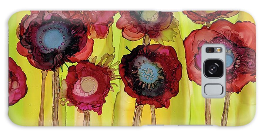 Flowerbed Galaxy Case featuring the painting Flowerbed by Beth Kluth
