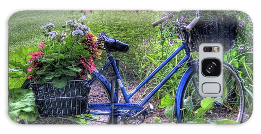 Bicycle Galaxy Case featuring the photograph Flowered Bicycle by Dave Rennie
