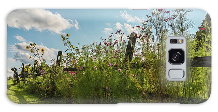 Flower Galaxy Case featuring the photograph Flowers and Fences by Kristopher Schoenleber