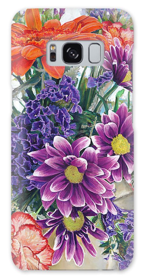 Birdseye Art Studio Galaxy S8 Case featuring the painting Flowers from Daughter by Nick Payne