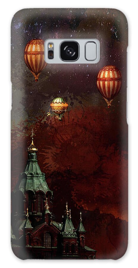 Sweden Galaxy Case featuring the digital art Flying Balloons over Stockholm by Jeff Burgess