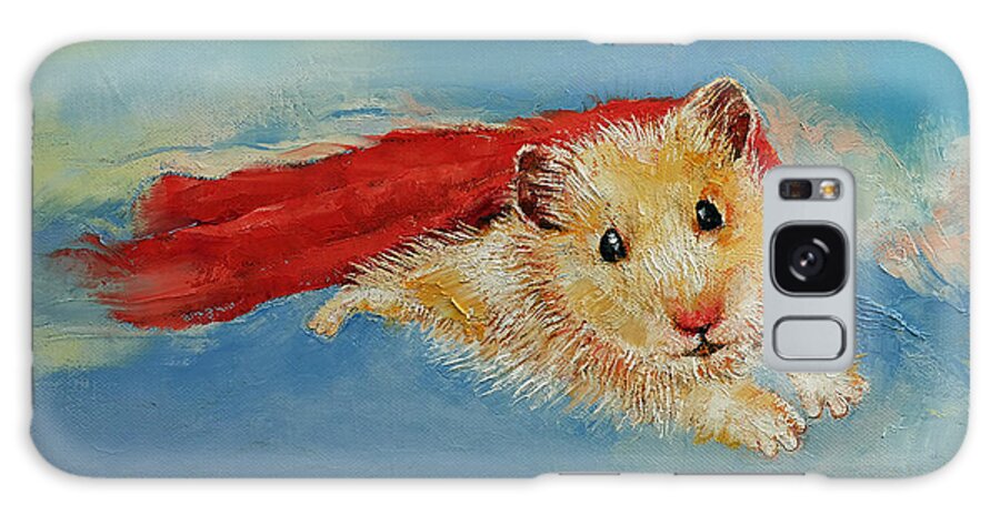 Art Galaxy Case featuring the painting Hamster Superhero by Michael Creese
