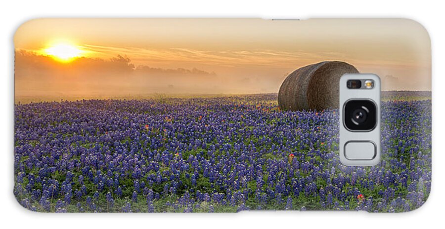 Bluebonnet Galaxy Case featuring the photograph Foggy Bluebonnet Sunrise - Independence Texas by Brian Harig