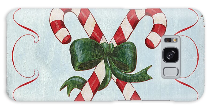 Candy Cane Galaxy Case featuring the painting Folk Candy Cane by Debbie DeWitt