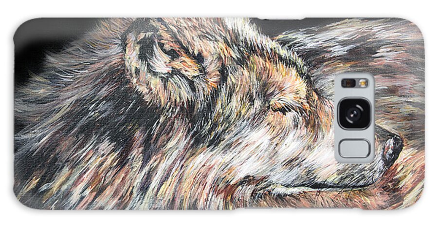Wolf Galaxy Case featuring the painting Follow Me by Sally Quillin