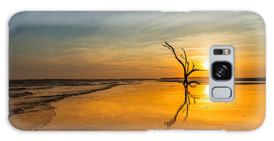 Folly Beach Galaxy Case featuring the photograph Folly Beach Skeleton Tree at Sunset - Folly Beach SC by Donnie Whitaker