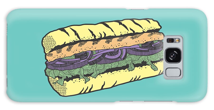 Sandwich Galaxy Case featuring the drawing Food masquerade by Freshinkstain