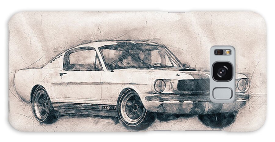 Ford Shelby Mustang Gt350 Galaxy Case featuring the mixed media Ford Shelby Mustang GT350 - 1965 - Sports Car - Automotive Art - Car Posters by Studio Grafiikka