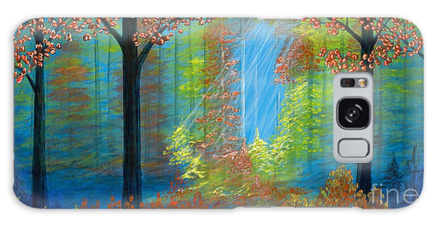 Rebecca Galaxy Case featuring the painting Forest Glow by Rebecca Parker