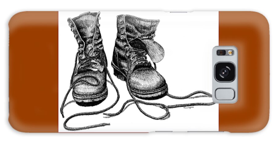 Boots Galaxy Case featuring the drawing Forester's Boots by Timothy Livingston