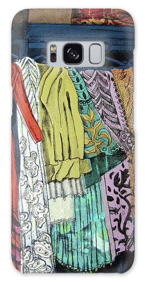 Fortuny Galaxy Case featuring the mixed media Fortuny Closet #4 by Karen Coggeshall