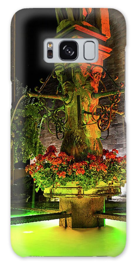 Old Fountain Galaxy Case featuring the photograph Fountain of Kaysersberg by night by Paul MAURICE