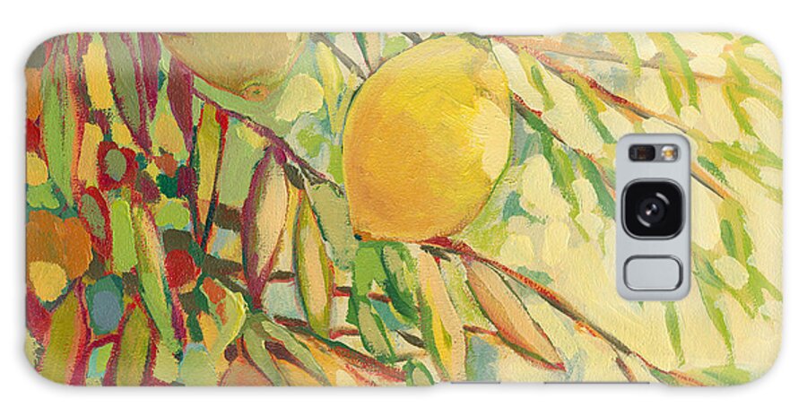 Lemon Galaxy Case featuring the painting Four Lemons by Jennifer Lommers