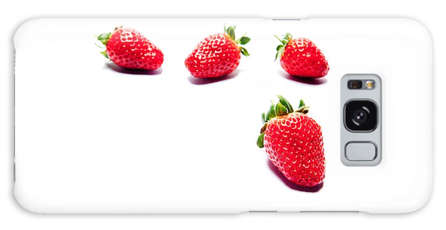 Fruit Galaxy Case featuring the photograph Four Strawberries by Helen Jackson