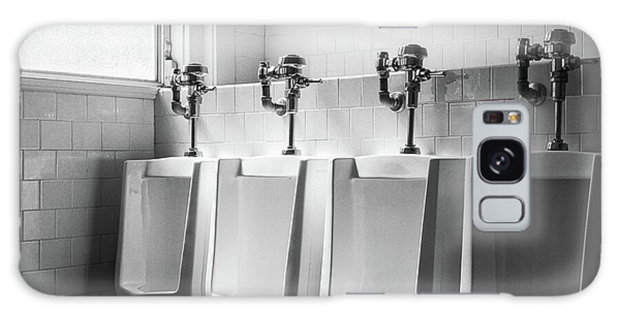 B&w Galaxy Case featuring the photograph Four Urinals in a Row BW by YoPedro