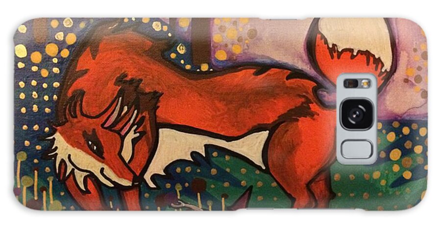 Fox Galaxy S8 Case featuring the painting Fox and Gnome by Hil Eldridge