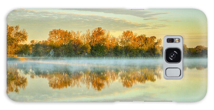 Illinois Galaxy Case featuring the photograph Fox River Above McHenry Dam at Sunrise by Roger Passman