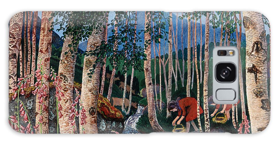 Nicolai Astrup Galaxy Case featuring the painting Foxgloves by Nicolai Astrup