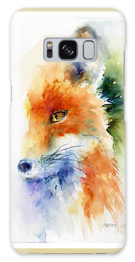 Fox Galaxy Case featuring the painting Foxy Impression by Christy Lemp