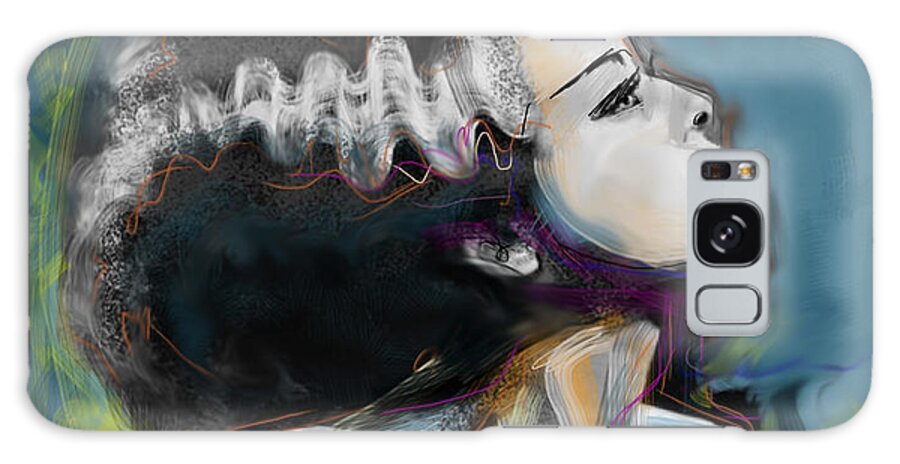 Bride Of Frankenstein Galaxy Case featuring the mixed media Frankie's Bride by Russell Pierce